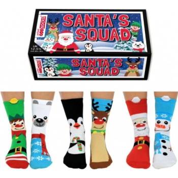 3 páry detské veselé vzorované ponožky Santa SQUAD