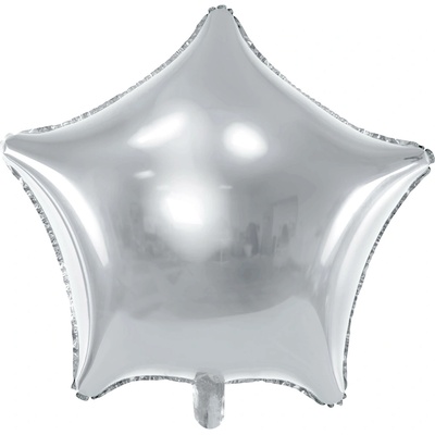 Party Stříbrný fóliový balónek hvězda 70 cm – metalický party dekorace