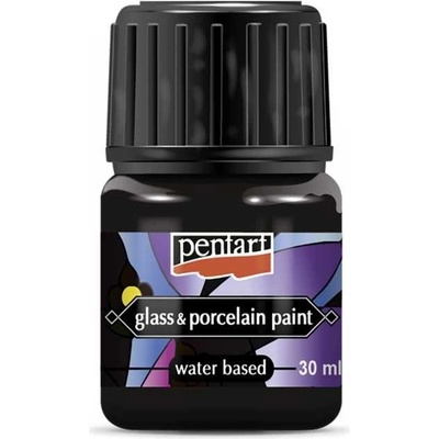 Pentart Farba na sklo a porcelán čierna 30 ml