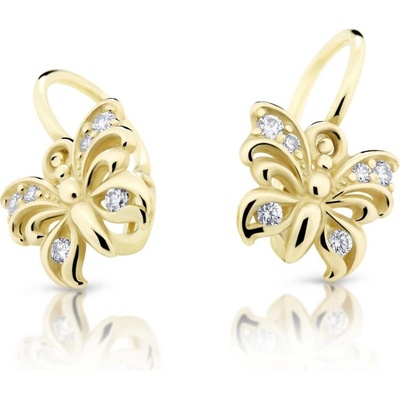 Cutie Kids Jewellery Gold Zlaté náušničky motýlci C2226