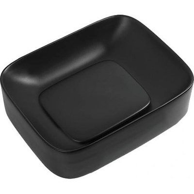 Inter Ceramic Мивка за баня LUDANO 902MB S, Inter Ceramic, монтаж върху плот, порцелан, черен мат, 38х14.5х43см (902MB S)