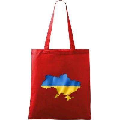 Ukrajina vlajka mapa Taška bavlnená 42 x 38 cm Červená