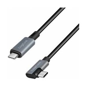 LogiLink CU0183 USB 2.0 Type-C to Type-C Cable Angled to USB-C E-mark PD Black 2m