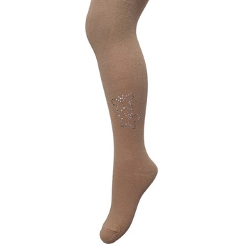 detské pančuchy dievča hnedé s aplikáciou motýľ