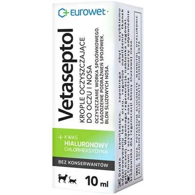 EUROWET Vetaseptol 10 ml kvapky čistiace na oči a nos pre psov a mačky