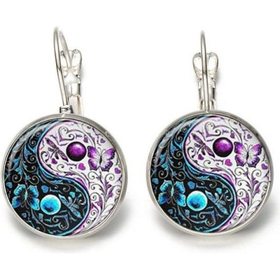 Blingstar Náušnice Jin Jang butterfly visací 1519 motýl