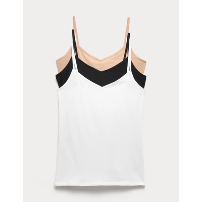 Marks & Spencer Потник с презрамки с висок дял памук, 3 бр. Marks & Spencer бежов Marks & Spencer | Bezhov | ЖЕНИ | 6