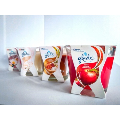 Glade Cosy Apple & Cinnamon + Sensual Sandalwood & Jasmine + Romantic Vanilla Blossom + Relaxing Zen 4 X 70g