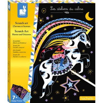 Janod Vyškrabávací obrázky Kone a jednorožcovi