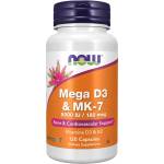 NOW NOW Mega D-3 and MK-7, 120 Veg Capsules