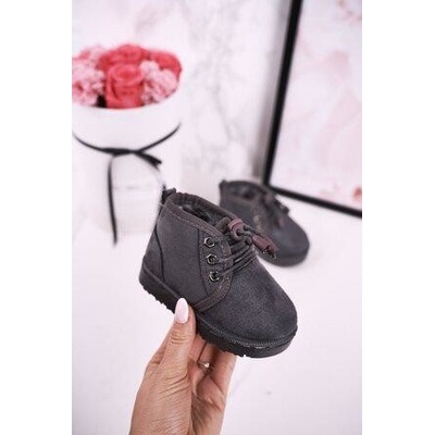 Kesi dívčí šněrovací sněhové kožešinou Hunter šedá