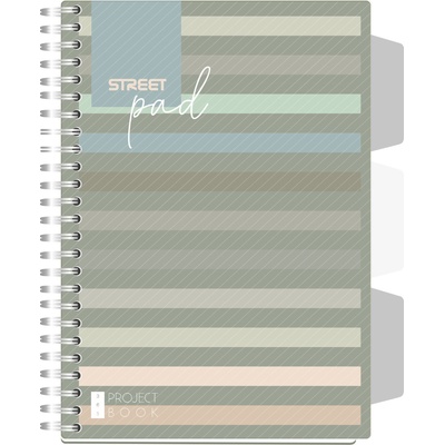 STREET Тетрадка Street Pad, А5, спирала, PP, 100 листа, МК, stripes 3e (30658-А-STRIPES ЗЕ)