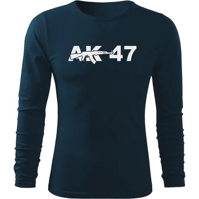 DRAGOWA fit-t Тениска с дълъг ръкав ak47, тъмносиня, 160 г/м2 (5611)