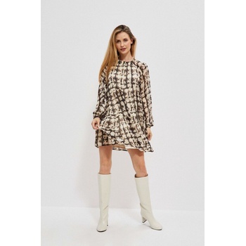 Moodo Кафява и бежова дамска шарена рокля Moodo Moodo | Bezhov | ЖЕНИ | M