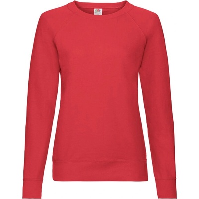 Fruit of the Loom Lightweight Raglan Sweat Lady červená