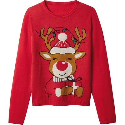 Esmara vánoční svetr s LED efektem a hudbou červená – Zboží Dáma