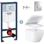 GROHE Комплект казанче Grohe Rapid SL с хромиран капак Skate Air и тоалетна чиния Grohe Euro Ceramic Triple Vortex с плавно затваряне (38721001+39328000+39330002)
