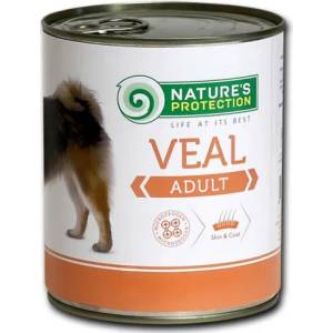AKVATERA Nature's Protection DOG Adult Veal, консерва с телешко месо за капризни пораснали кучета, Литва - 800 гр