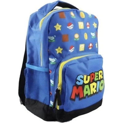 Chlapecký dětský batoh Super Mario s bočními kapsami – modrý
