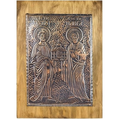 Ръчно изработена икона на Свети Петър и Павел (6160)