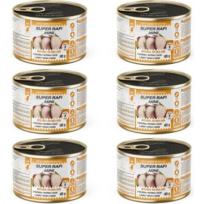 Super Rafi Mini s perličkou a játry z kachny pro psy malých plemen 6 x 185 g