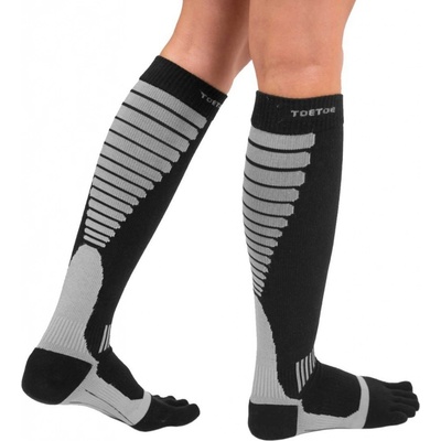 ToeToe Compression Knee-High prstové kompresní podkolenky černá / šedá – Hledejceny.cz