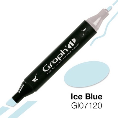 Lihová fixa GRAPH'IT oboustranná Fine & Chisel, Ice Blue