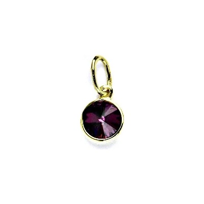 Čištín Zlatý přívěsek Swarovski krystal amethyst žluté zlato P 1336
