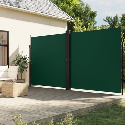 vidaXL Zatahovací boční markýza 200 x 600 cm Tmavě zelená