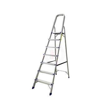 ТУНДЖА Стълба алуминиева домакинска двураменна 6+1 стъпала 1.88м ТУНДЖА (9700644)
