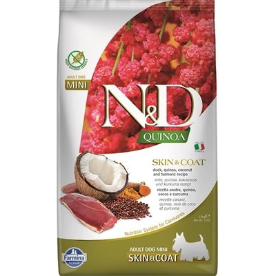 N&D Quinoa Dog Adult Mini Grain Free Skin & Coat Duck Coconut & Turmeric 2,5 kg