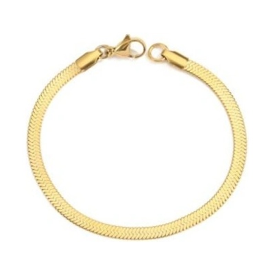 Prosperk náramek z oceli zlatý plochý S5165