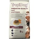 TropiDog Premium Adult Small Breeds - Beef & Rice 8 kg