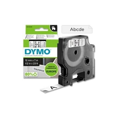 Dymo D1 S0720530 - originální polyesterová páska - 12 mm × 7 m, černo-bílá