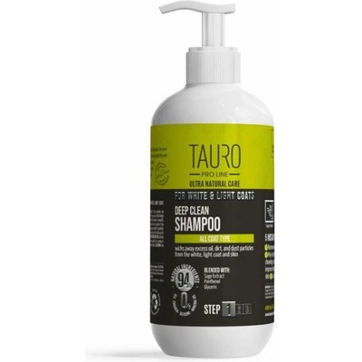 Tauro Pro Line Hluboce čistící šampon TPL Ultra Natural Care pro bílou a světlou srst 400 ml
