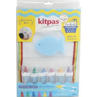 Kitpas Pastelky do vane s hubkou a sieťkou na hračky