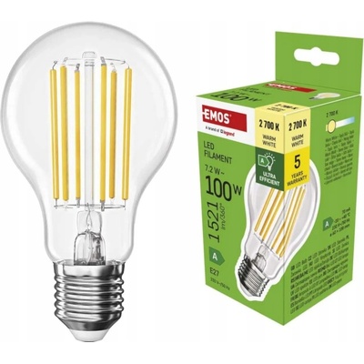 Emos LED žárovka Filament A60 A CLASS E27 7,2 W 100 W 1521 lm teplá bílá – Zboží Živě