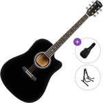 Pasadena PDC-10E Standard SET Black Електро-акустична китара Дреднаут