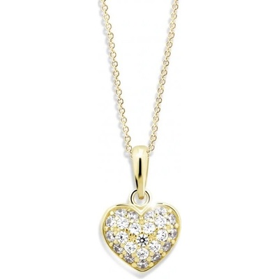 Cutie Jewellery Zlatý prívesok v tvare srdca so zirkónmi Z6307 2409 40 10 X 1