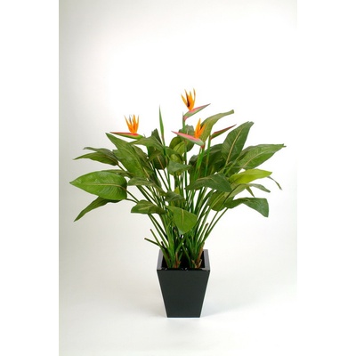Luxusní umělá květina NATURAL STRELITZIA S KVĚTINÁČEM, 130 cm