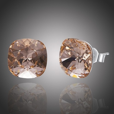 Grace Silver Jewellery stříbrné náušnice Swarovski Elements Victoria E1139-11 Light Peach