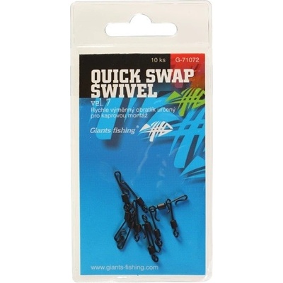 Giants Fishing Rýchlo Obratlík Quick Swap Swivel veľ.8 10 ks