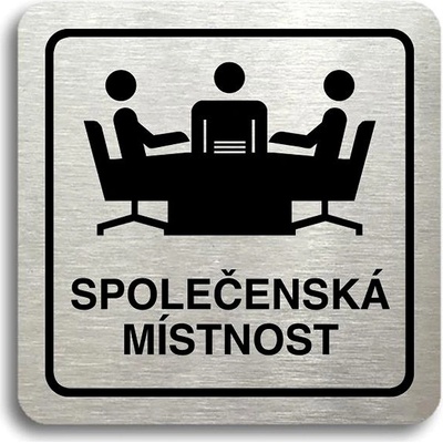 Accept Piktogram „společenská místnost" (80 × 80 mm) (strieborná tabuľka – čierna tlač)