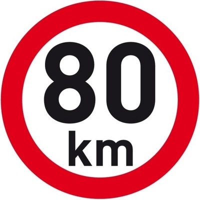 Reflexná samolepka rýchlosť 80 km, priemer 200 mm