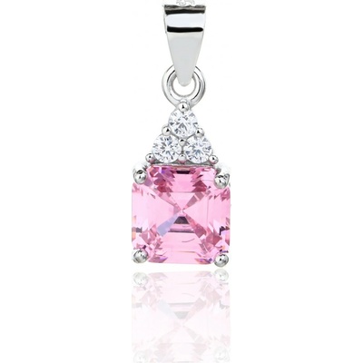 Jan Kos jewellery Stříbrný přívěsek s růžovým zirkonem MHT 7