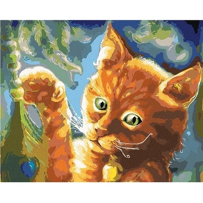 zuty Malování Podle Čísel Fantasy Oranžová Kočka 40 x 50 Cm Plátno Rám
