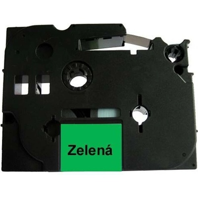 Můj-toner Páska štítky Brother TZ-741 TZE-741 TZ741 TZE741 PT P-touch 18 mm délka 8 m černá zelená laminovaná kompatibilní
