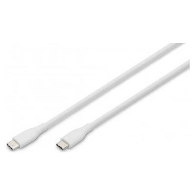 Digitus AK-300341-010-W USB-C Silicone charging, USB-C - USB-C 1m, bílý
