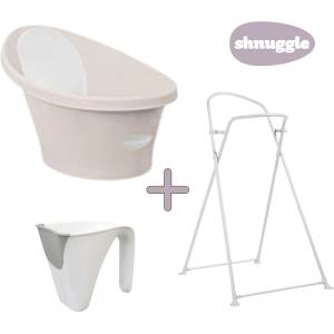 shnuggle Супер ОФЕРТА - Shnuggle Вана с ЦВЯТ ПО ИЗБОР + Стойка + кана за къпане Shnuggle Washy (SBP-TPE-EUR+SHN-BST-STRP+SHN-WASH-JTPE)