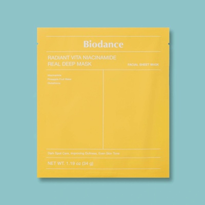 BIODANCE Radiant Vita Niacinamide Real Deep Mask rozjasňujúca maska pre pleť s hyperpigmentáciami 34 g